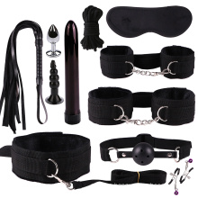 Sacknove Japanese Adult Sm 11 Pieces Kit Vibrator Anal Plug Fetish Restraint Handcuffs Suit Erotic Bed Set Sex Toys Bdsm Bondage